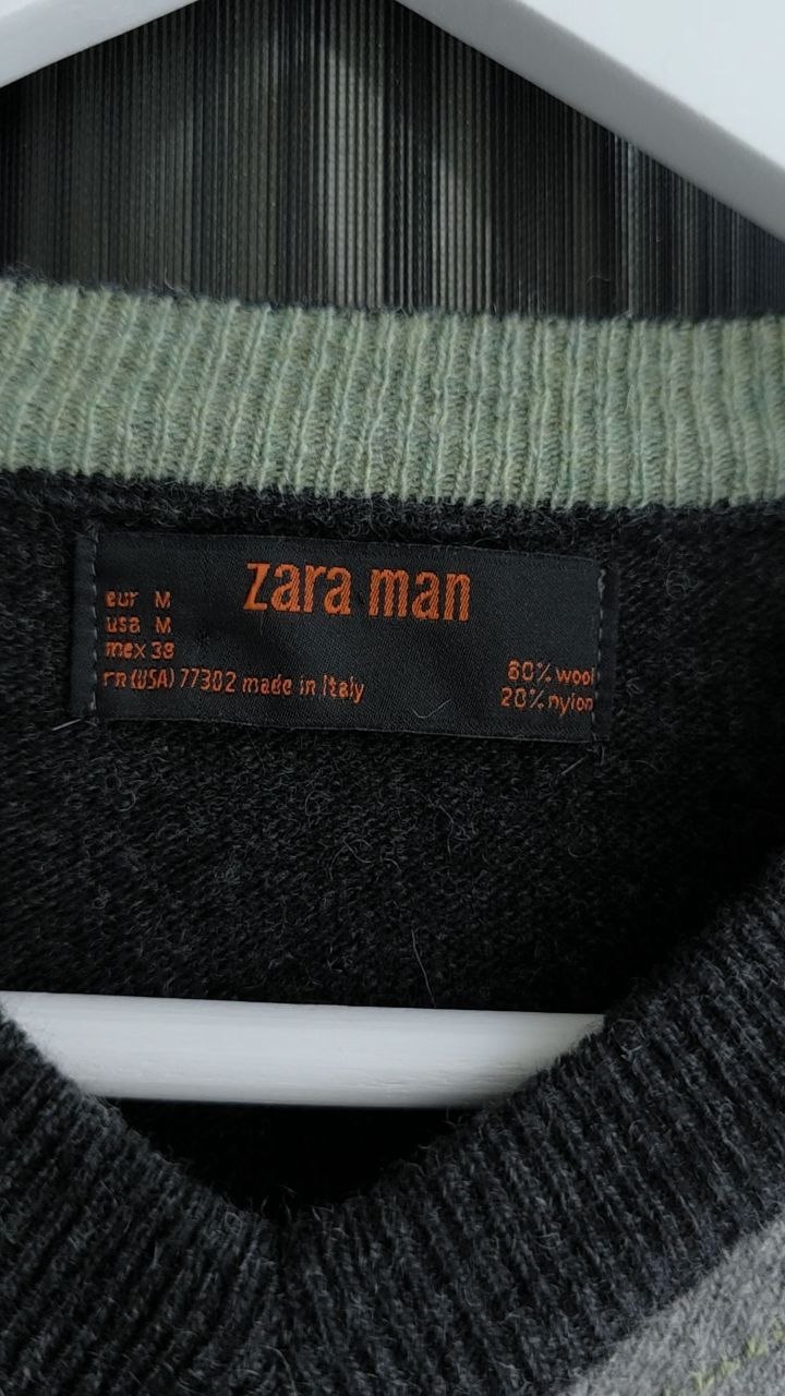 Винтажный шерстяной свитер Zara Man, размер M