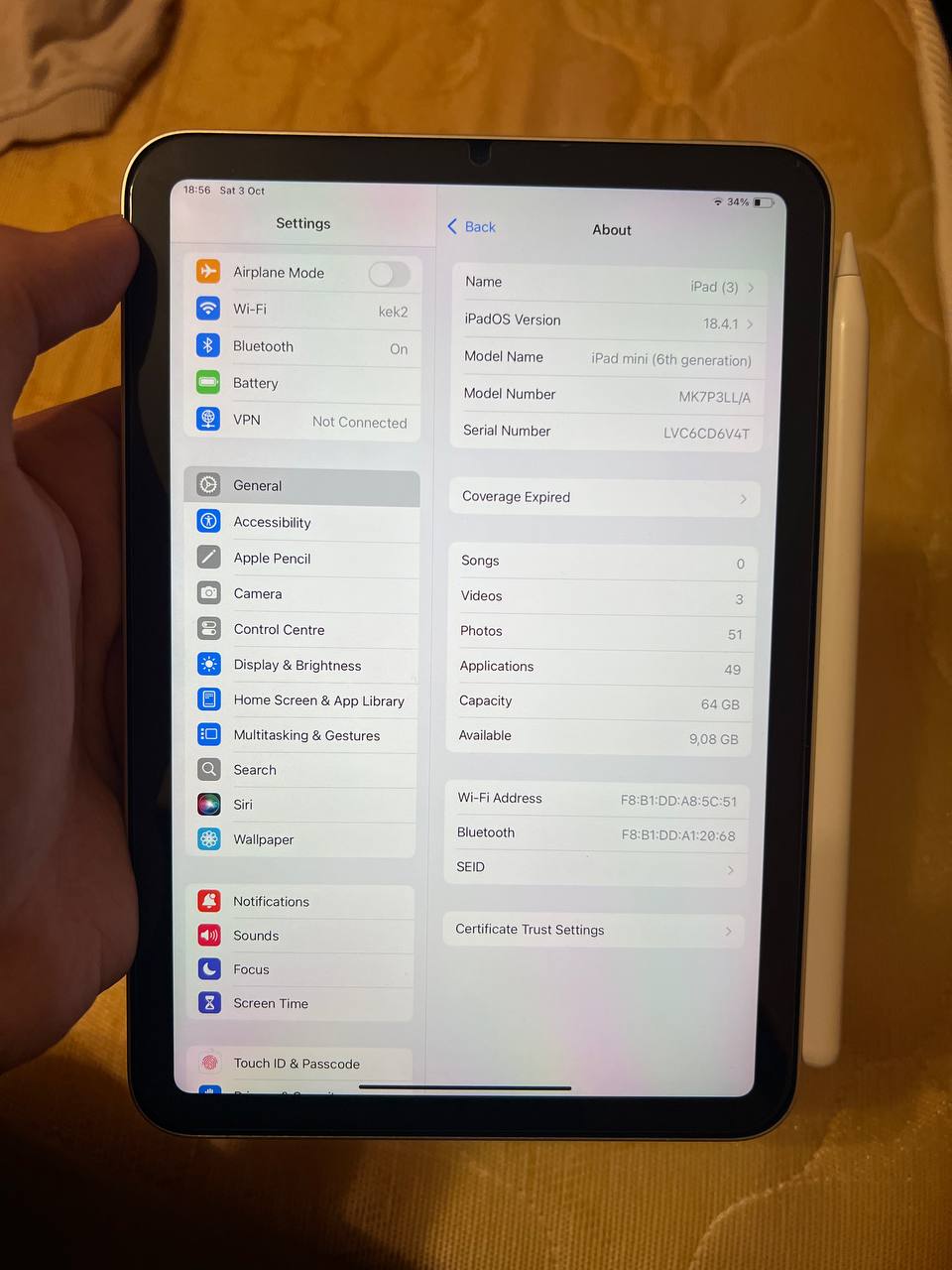 Apple iPad mini 6, 64 ГБ, Wi-Fi