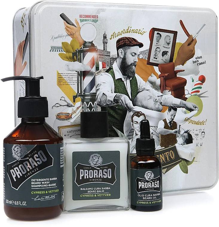 Подарочный набор для бороды Proraso Cypress & Vetyver (Trio Pack)