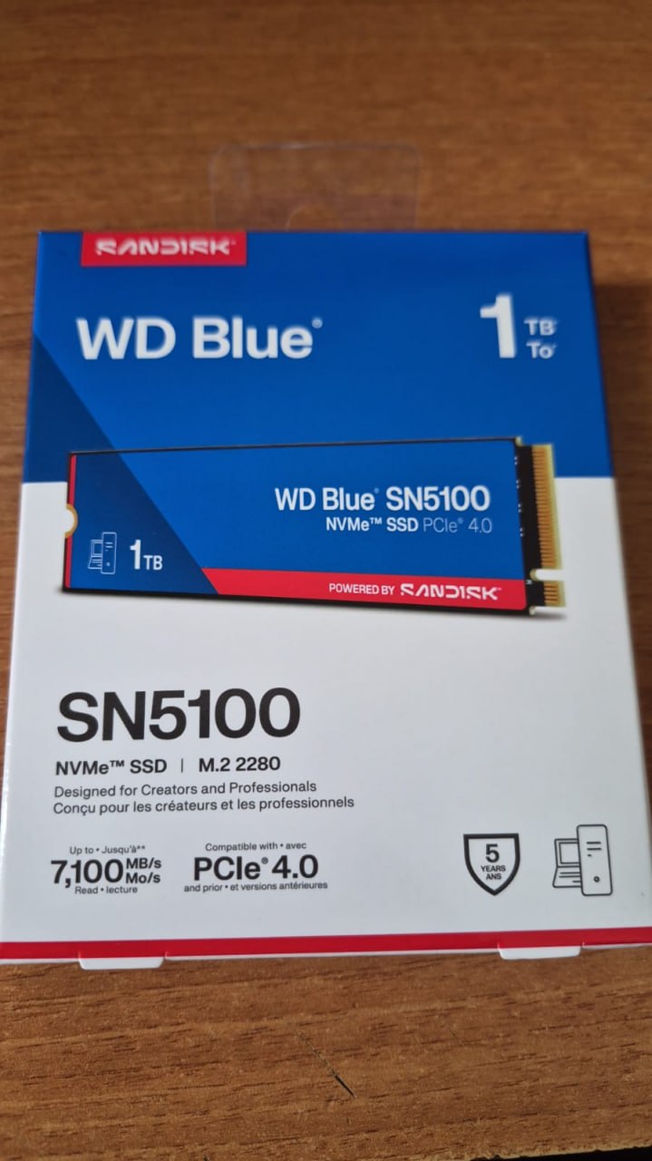 SSD WD Blue SN5100 1TB NVMe M.2 Gen4