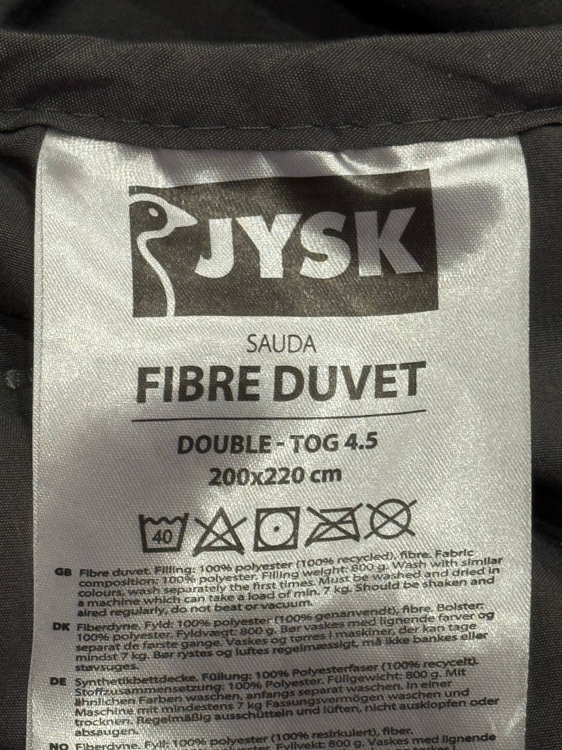 Одеяло Jysk Fibre Duvet Sauda серое 200x220