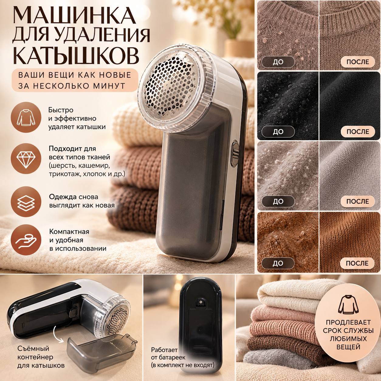 Машинка для удаления катышков