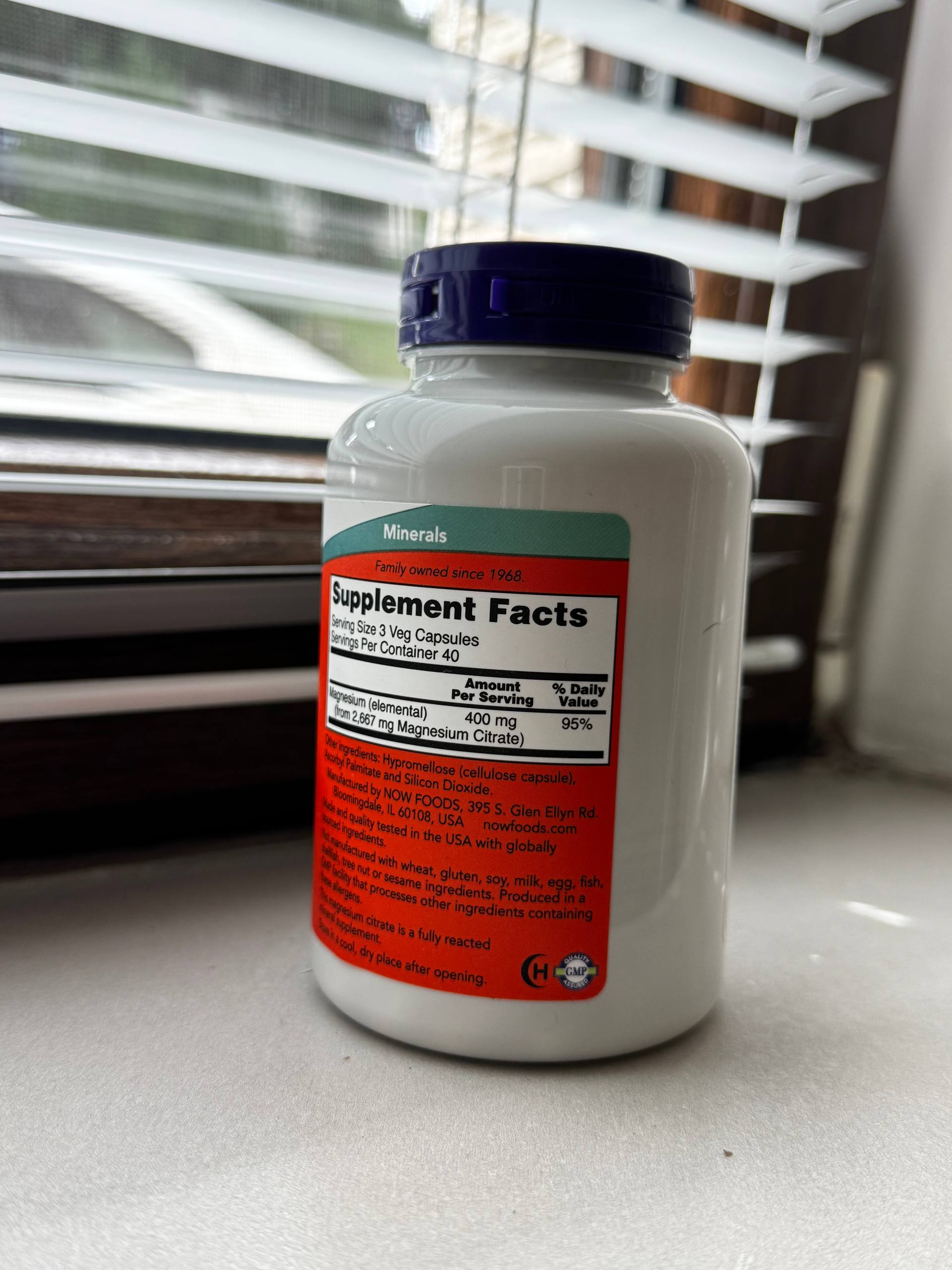 Магний Цитрат NOW Foods 120 капсул