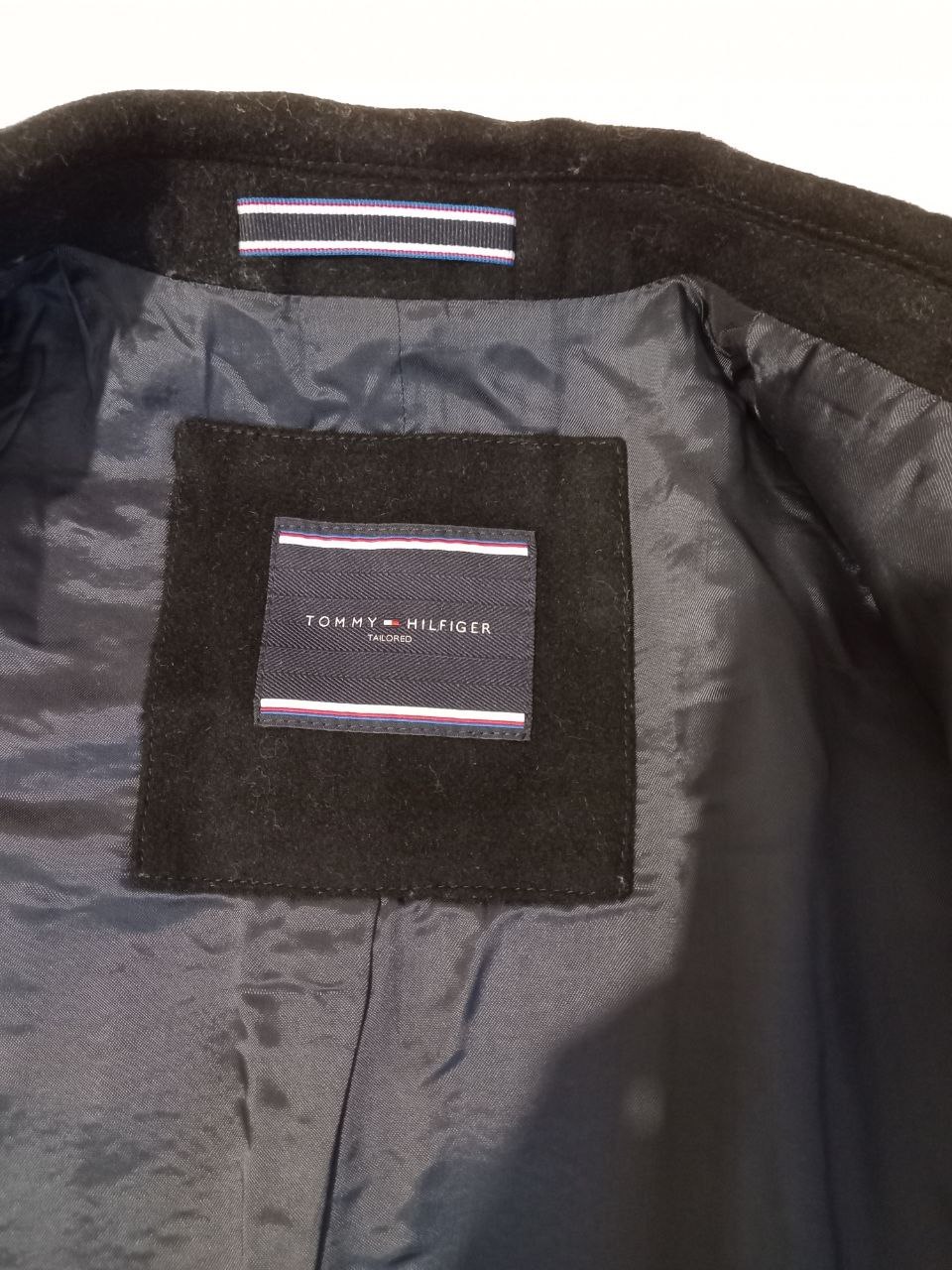 Мужское полупальто (манто) Tommy Hilfiger, шерсть, размер 48