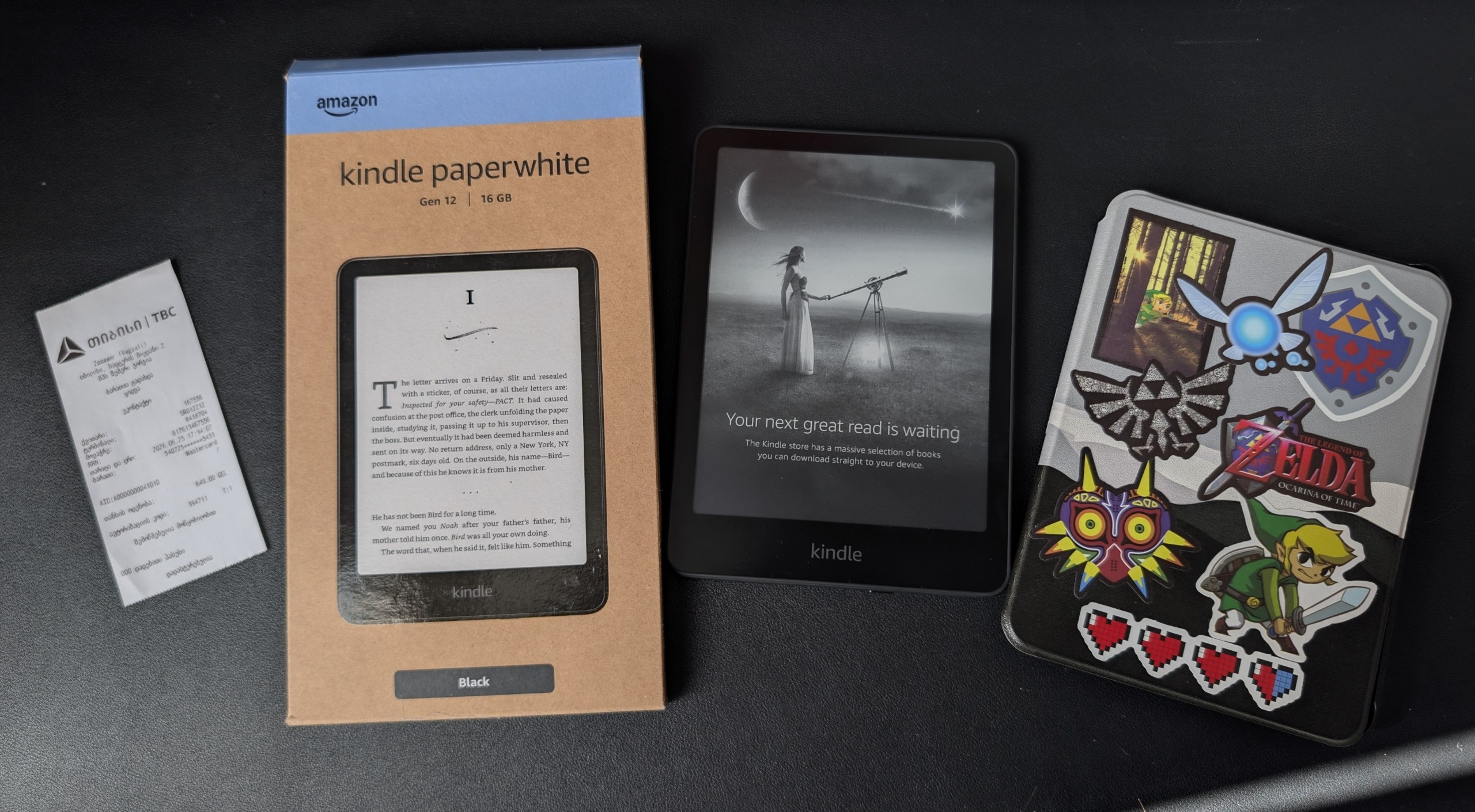 Kindle Paperwhite Gen 12 (16GB, Black) с чехлом