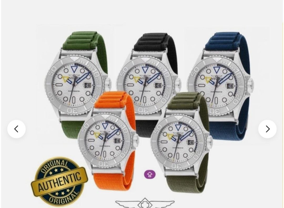 Часы INVICTA PREDATOR, новые, 5 нейлоновых ремешков