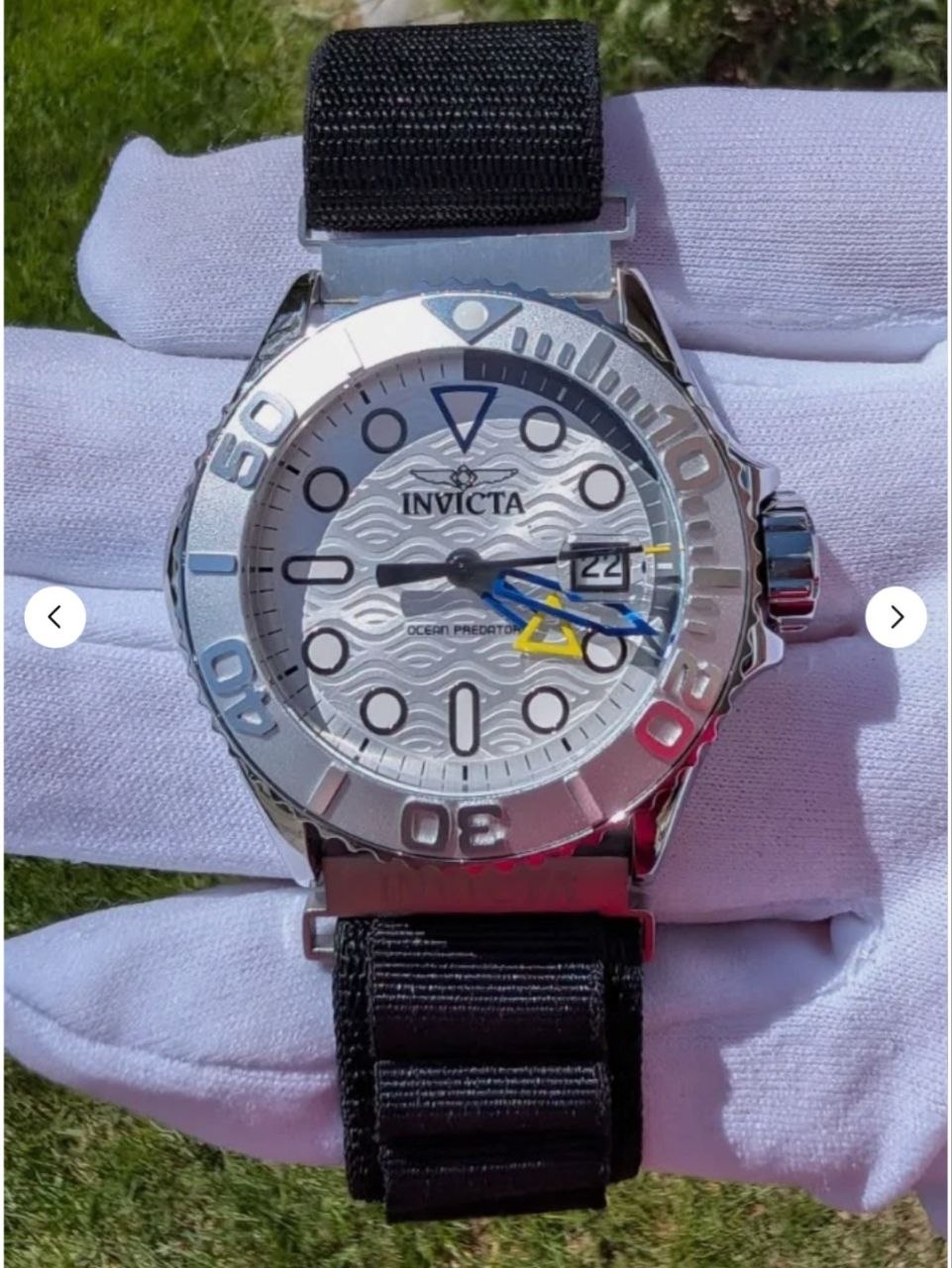 Часы INVICTA PREDATOR, новые, 5 нейлоновых ремешков