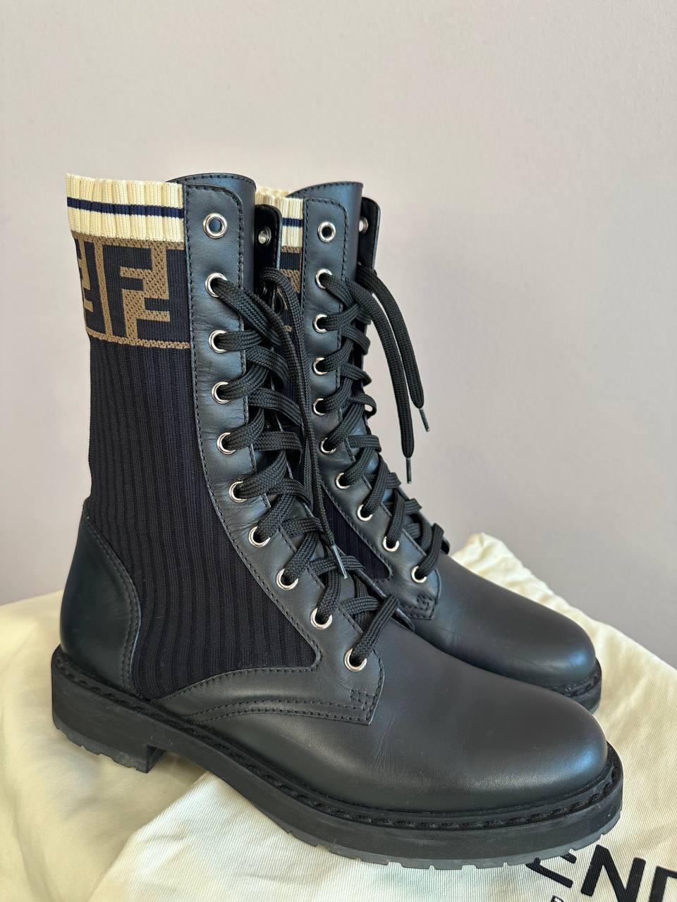 Ботинки FENDI Rockoko, кожа, размер 39