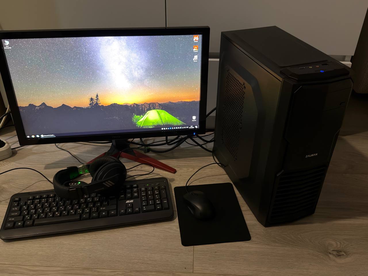 Комплект: системный блок i5-14400 + GTX 1070 + монитор Acer 24" 144Hz