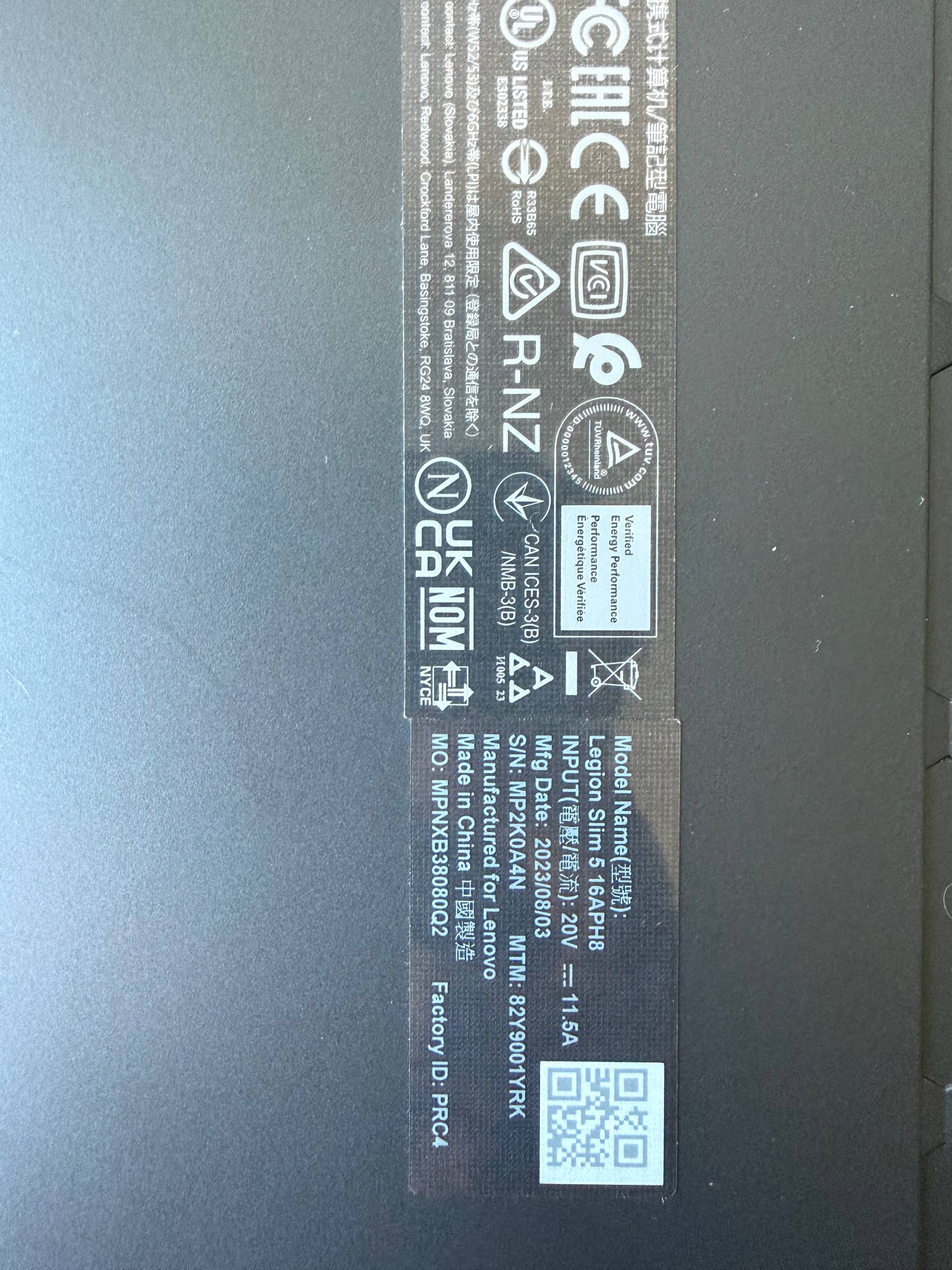 Ноутбук Lenovo Legion Slim 5 16APH18 (Ryzen 5 7640HS, RTX 4060, 16 ГБ, 1 ТБ)