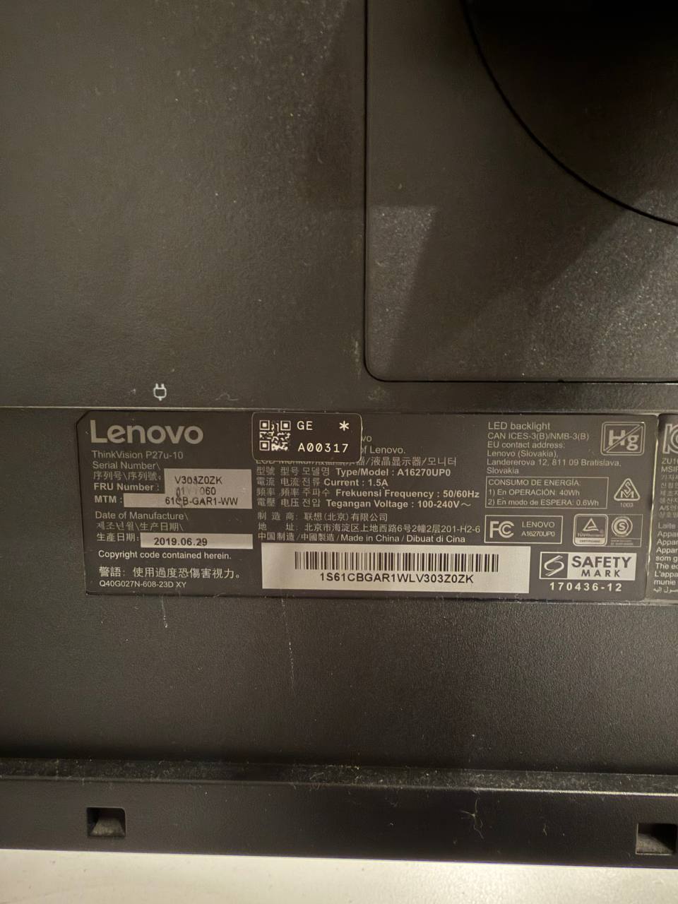 Монитор Lenovo ThinkVision P27u-10 27"