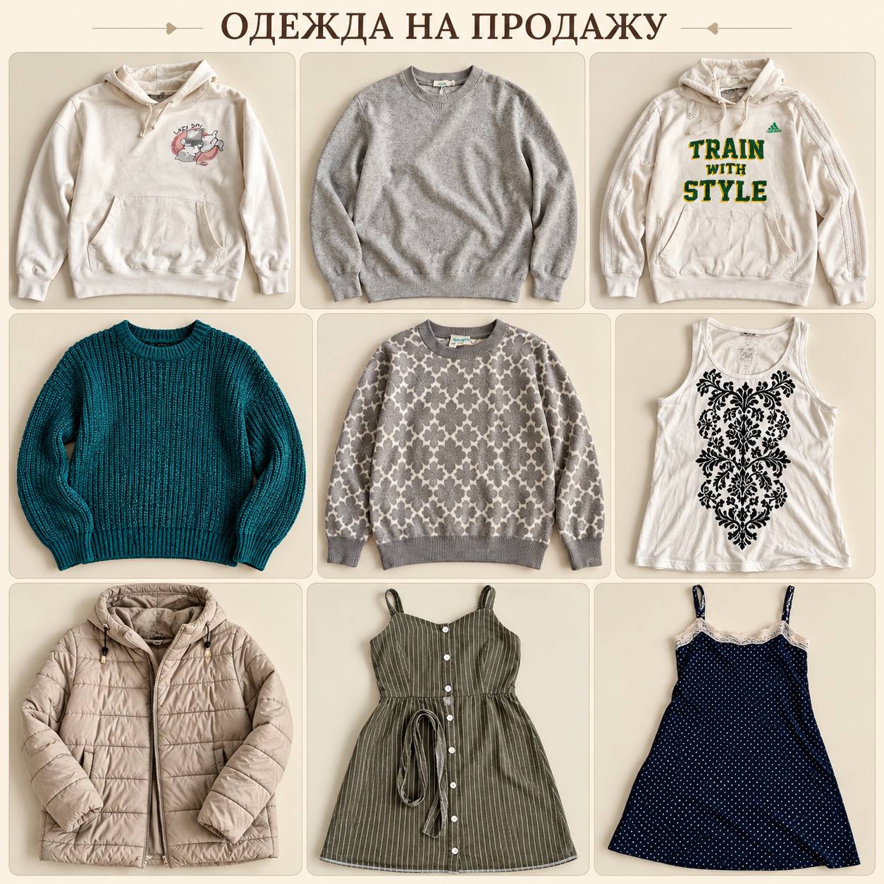 Комплект одежды и обуви (36 шт): джинсы, брюки, юбки, топы, футболки, платья, са