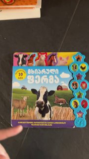 Книга для малышей с домашними животными и звуками