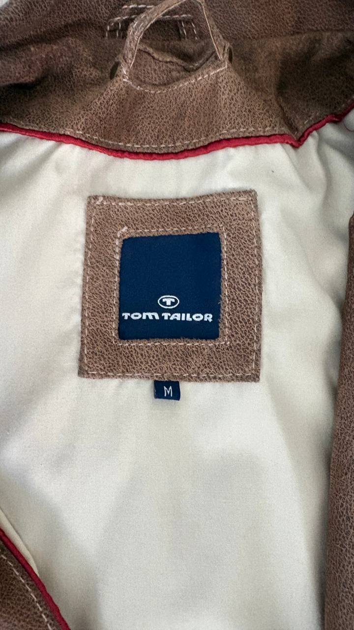 Мужская кожаная куртка Tom Tailor, размер M (48-50)