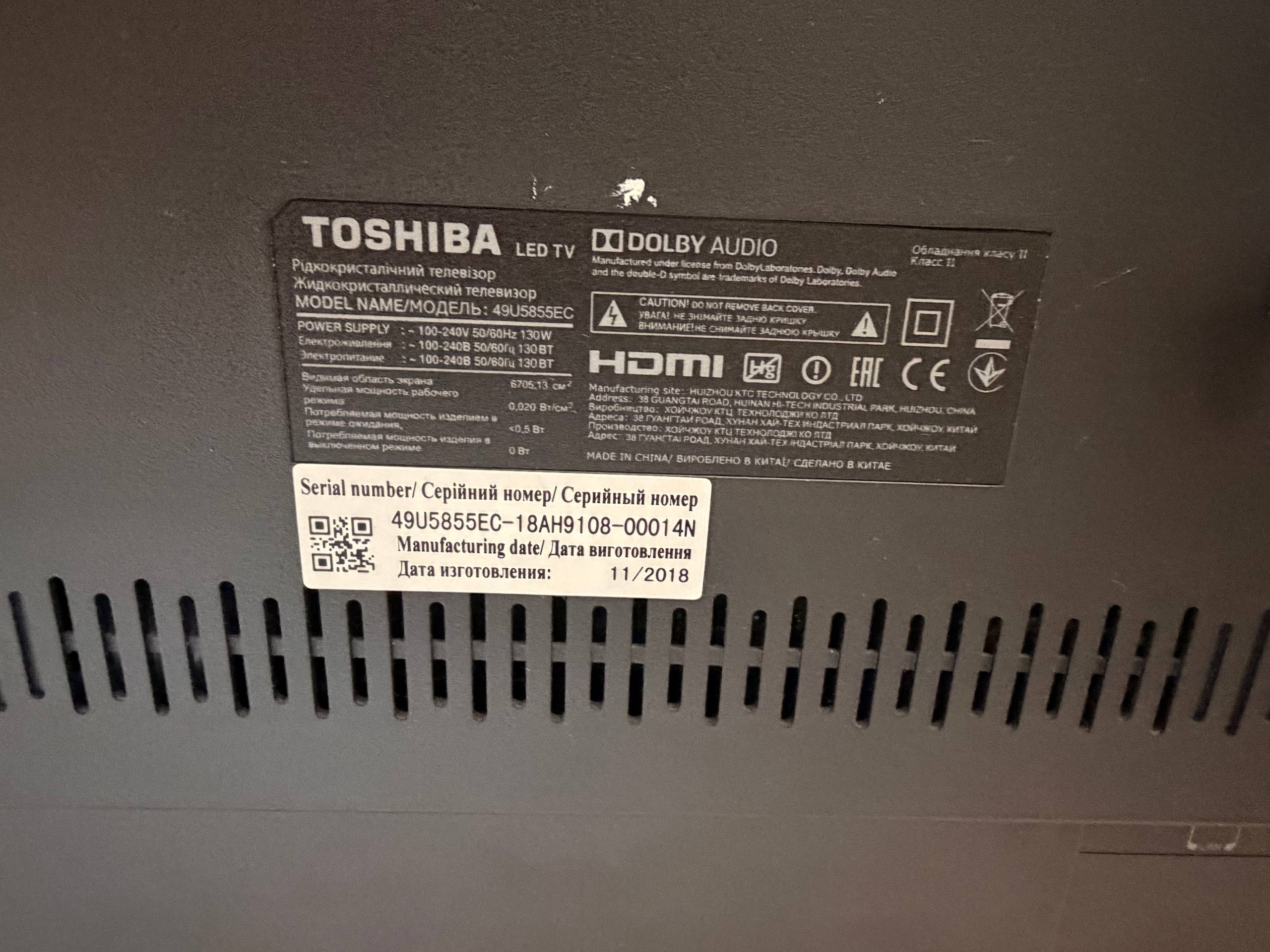 Телевизор Toshiba 49U5855EC 49" 4K UHD