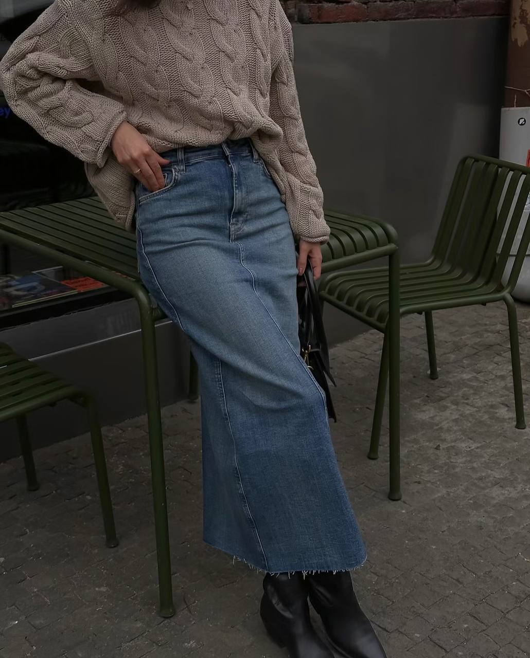 Джинсовая макси юбка ZARA, размер S