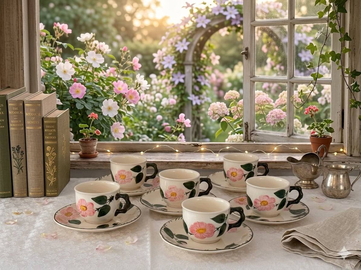 Винтажный набор Villeroy & Boch Wild Rose, 6 чайных пар