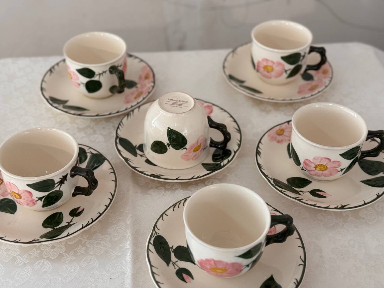Винтажный набор Villeroy & Boch Wild Rose, 6 чайных пар