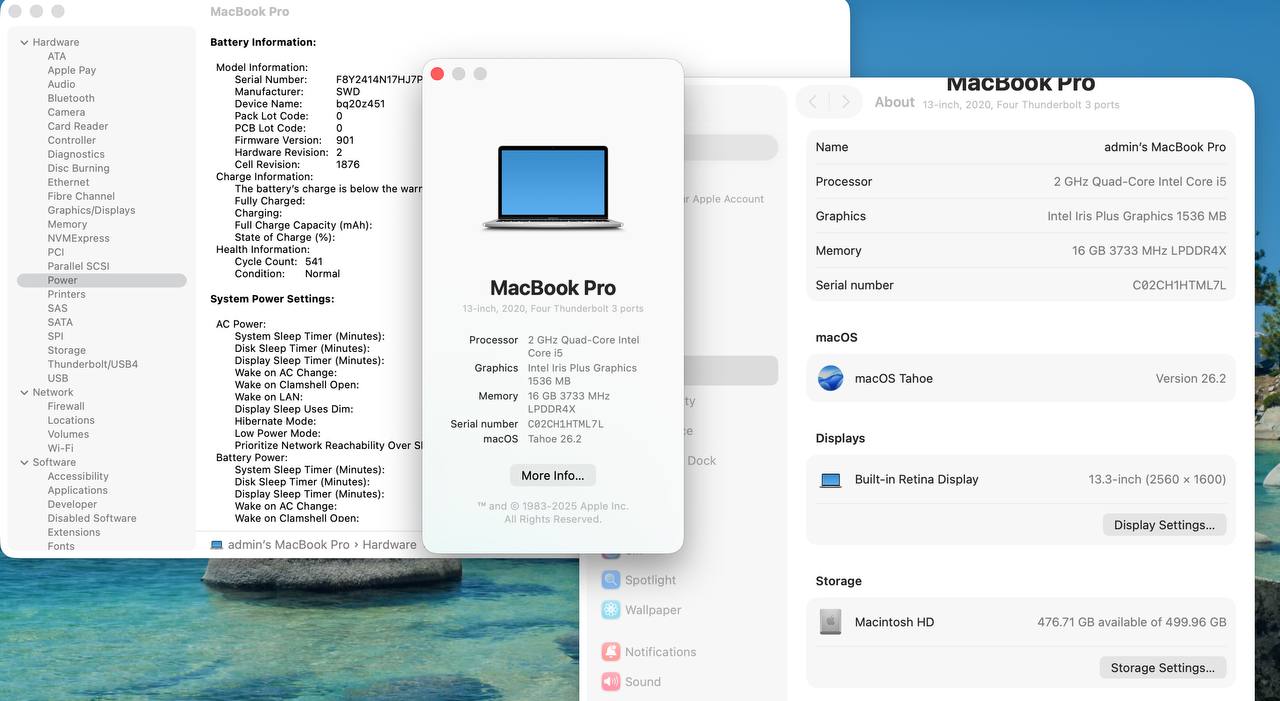 MacBook Pro 13.3" Intel Core i5, 16GB RAM, 500GB