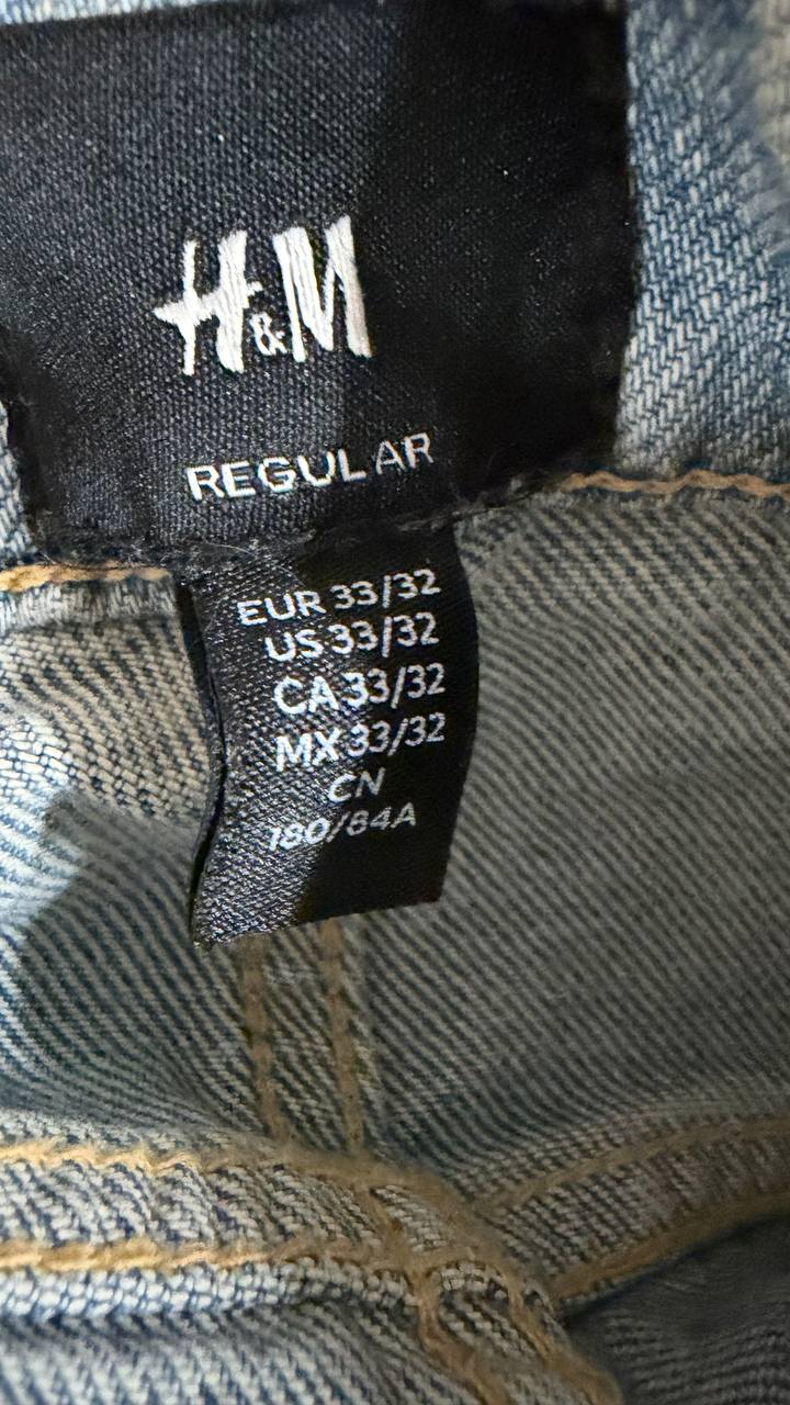 Джинсы H&M Slim Fit, голубые, W33/L32