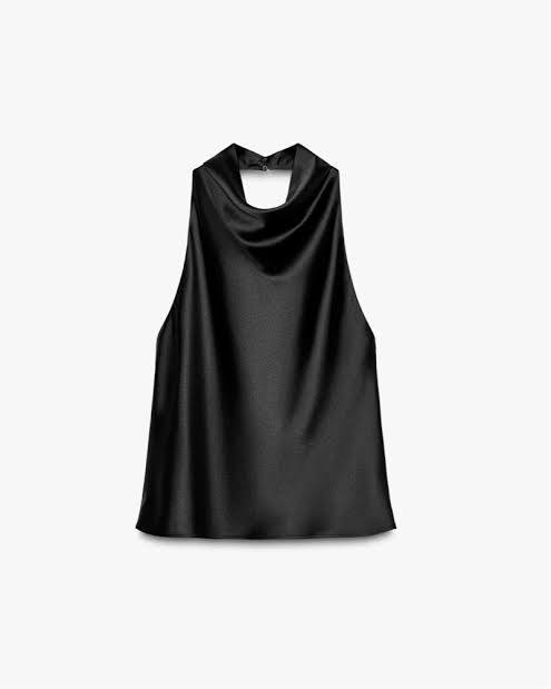 Сатиновый топ халтер ZARA, размер M