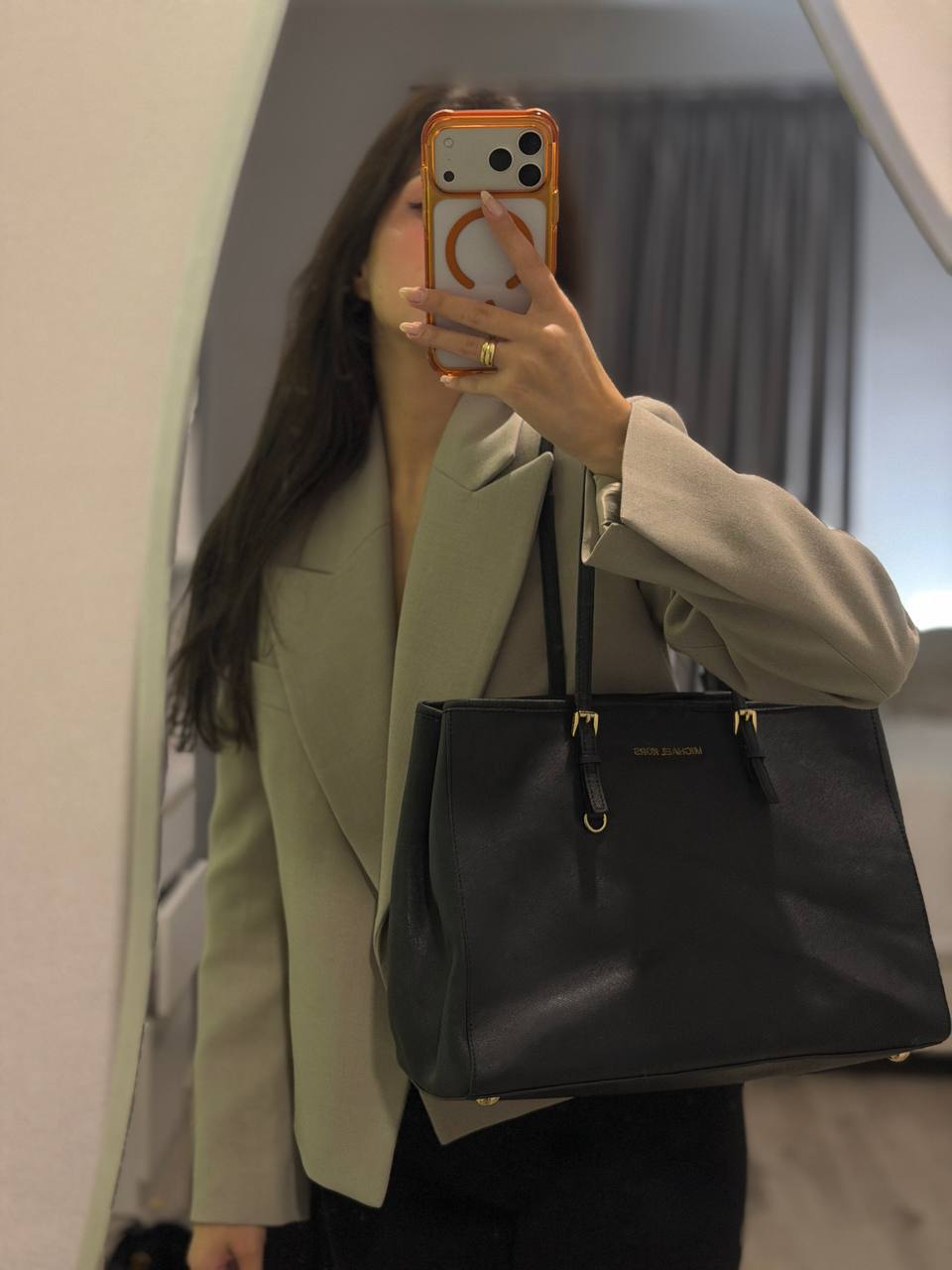 Michael Kors Jet Set Large сумка-тоут из кожи Saffiano
