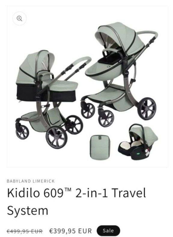 Детская коляска Kidilo 609 2-in-1 Travel System с автолюлькой
