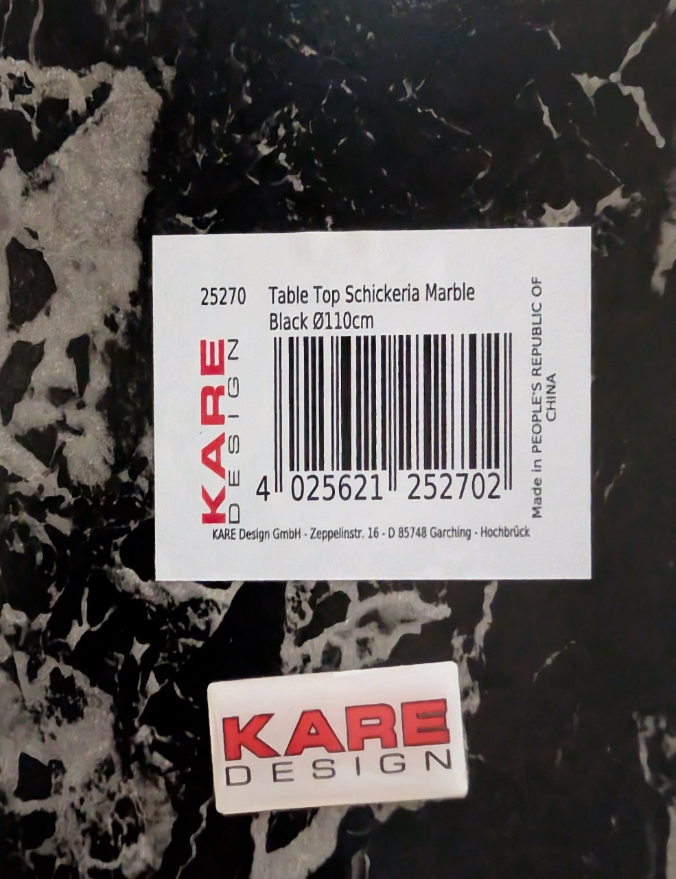 Стол KARE Design Schickeria Marble Ø110 см