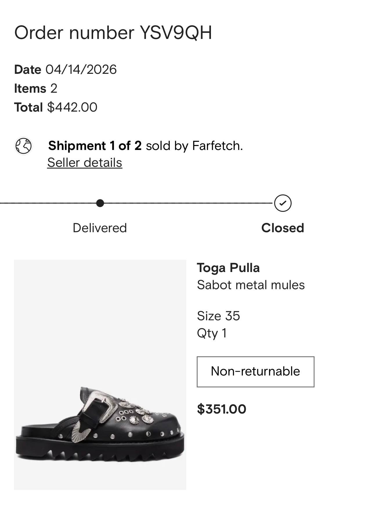 Toga Pulla Sabot Metal Mules, размер 35