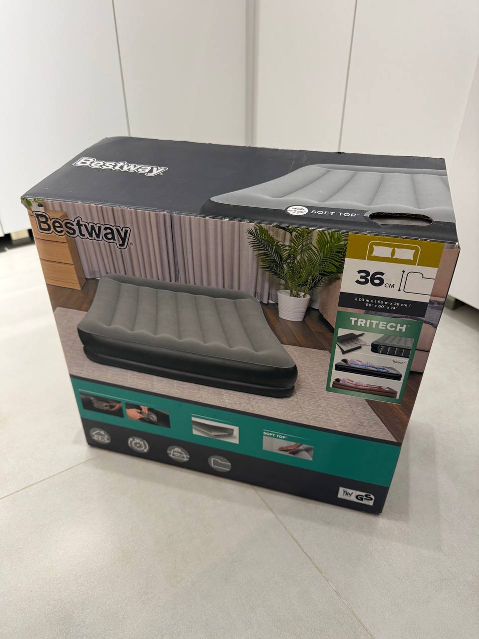 Надувной матрас Bestway с электронасосом 2м x 1.52м