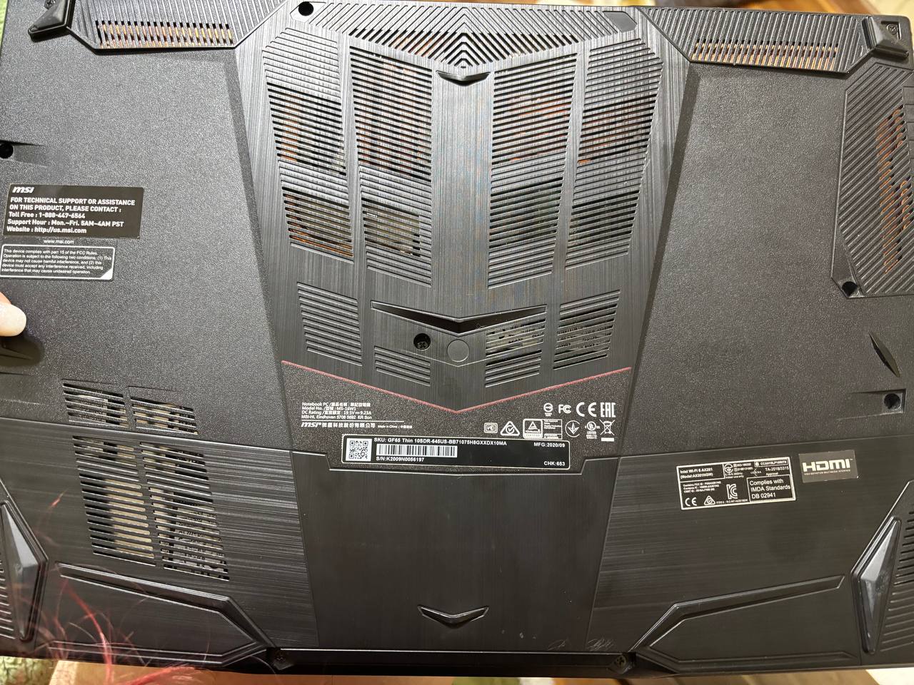 Ноутбук MSI GF65 Thin 10SDR