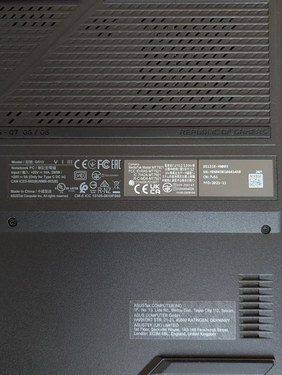 Игровой ноутбук ASUS ROG Strix G15 G513IE-HN003