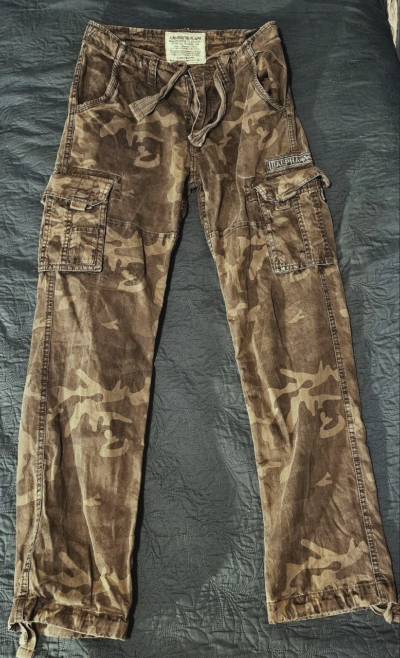 Alpha Industries камуфляжные брюки, винтаж, размер 31