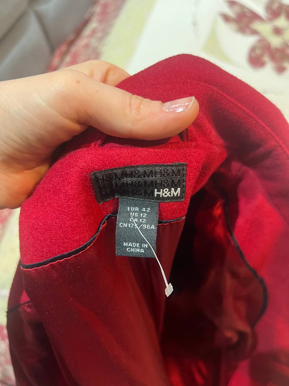 Красное пальто H&M размер 42 (M/L)