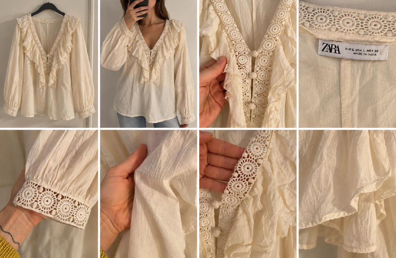 Блузка Zara с кружевом