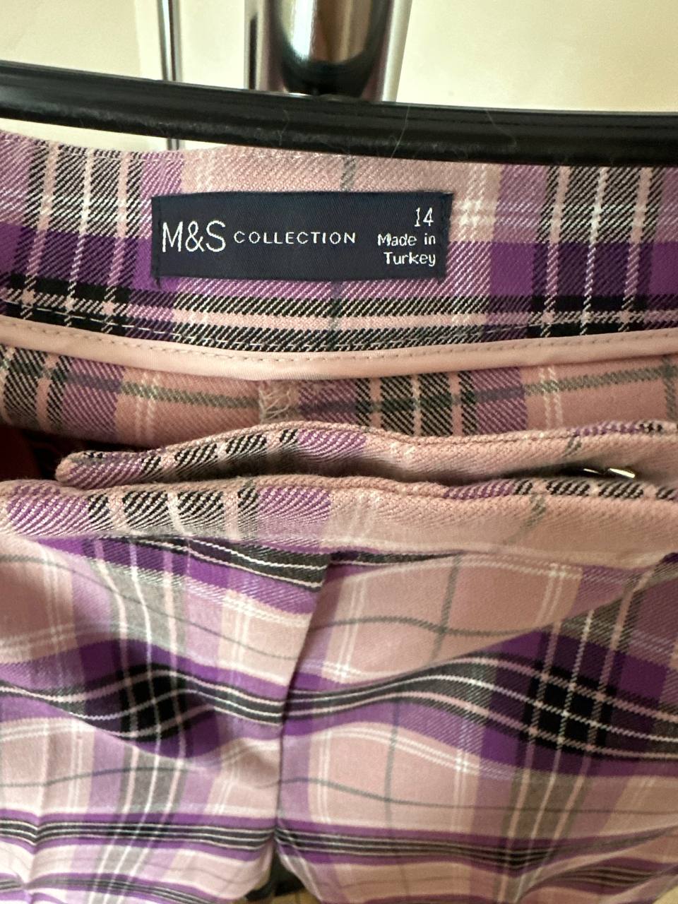 Брюки в клетку M&S, размер L