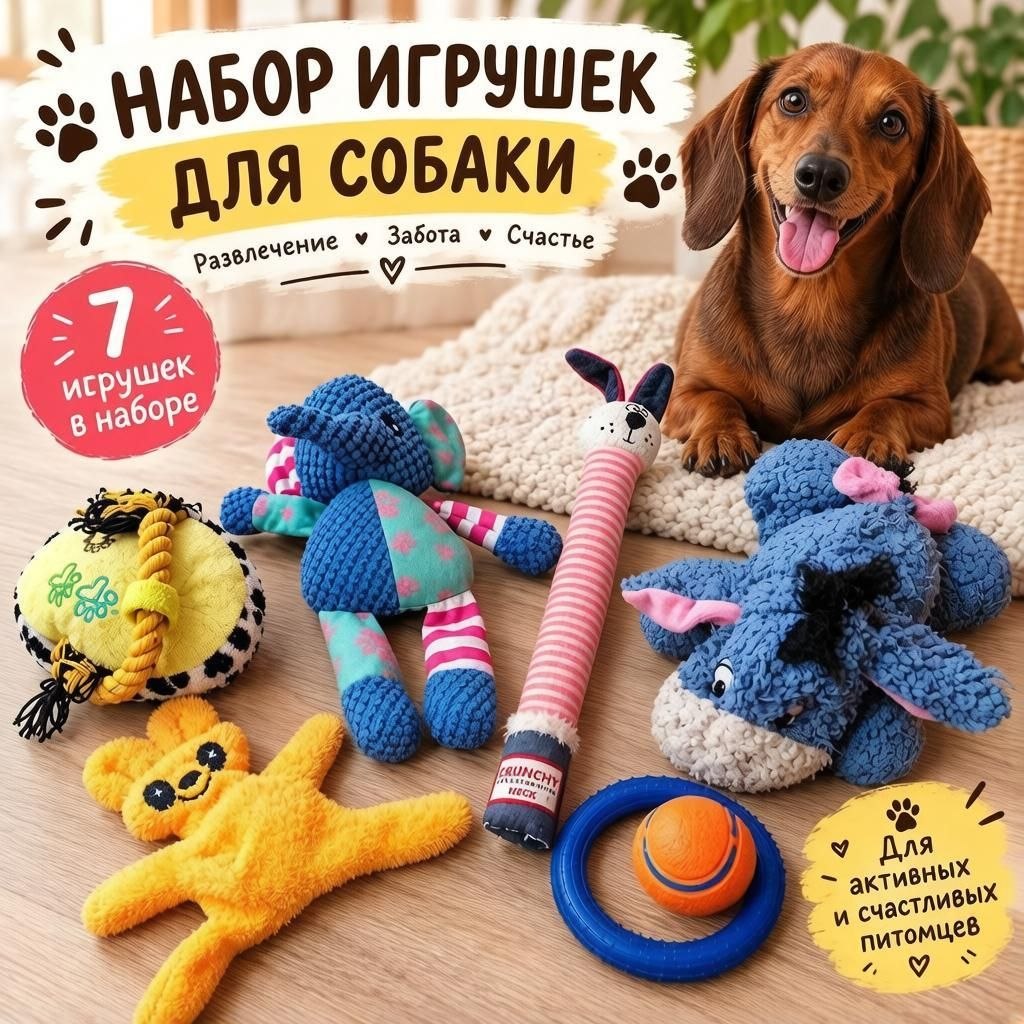 Набор игрушек для небольшой собаки (7 шт.)
