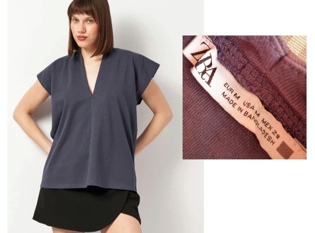 Трикотажная майка Zara, серая, размер XL