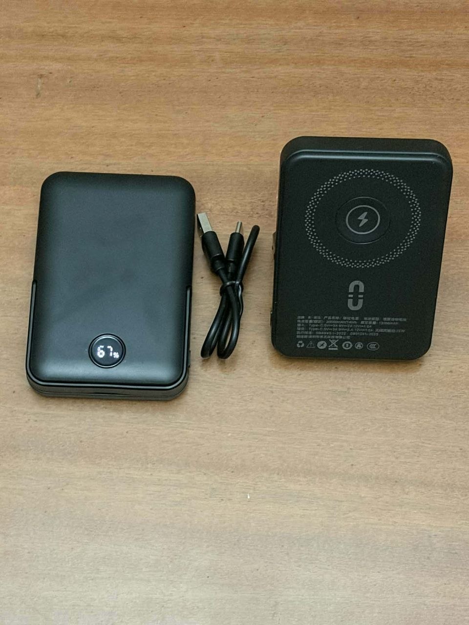 Повербанк 20000mAh черно-фиолетово-белый с магнитом
