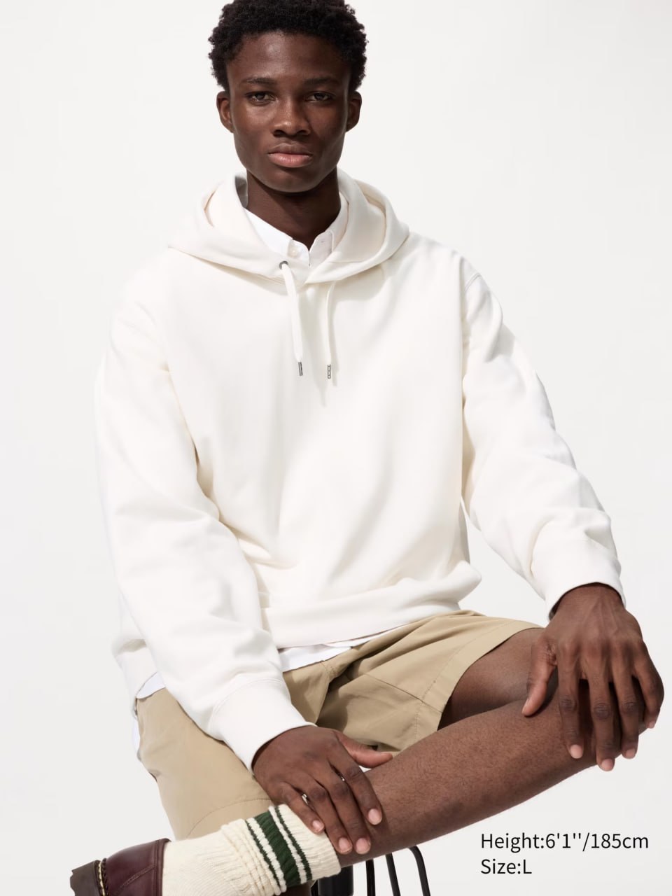 Худи UNIQLO Sweat Pullover Hoodie, размер L, белое