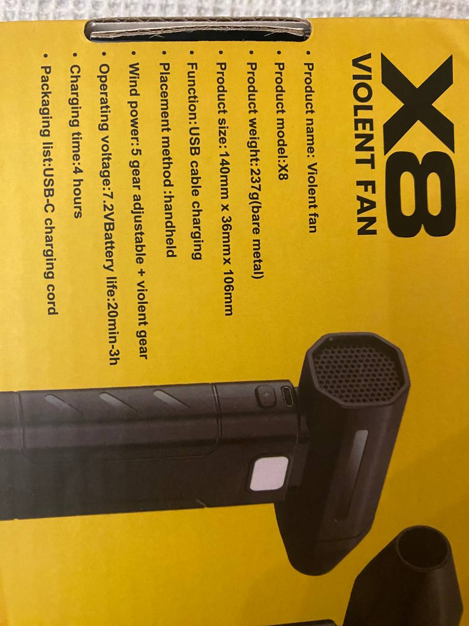 Ветродув X8 Violent fan
