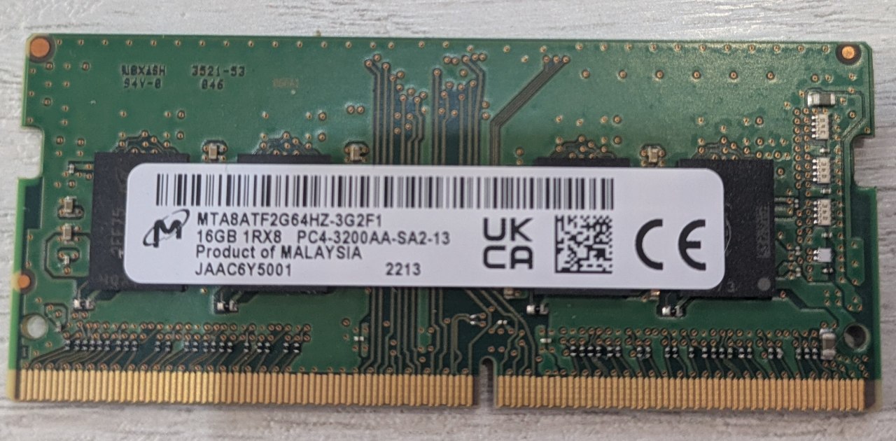 Модуль памяти Micron 16GB DDR4 3200MHz SODIMM для ноутбука