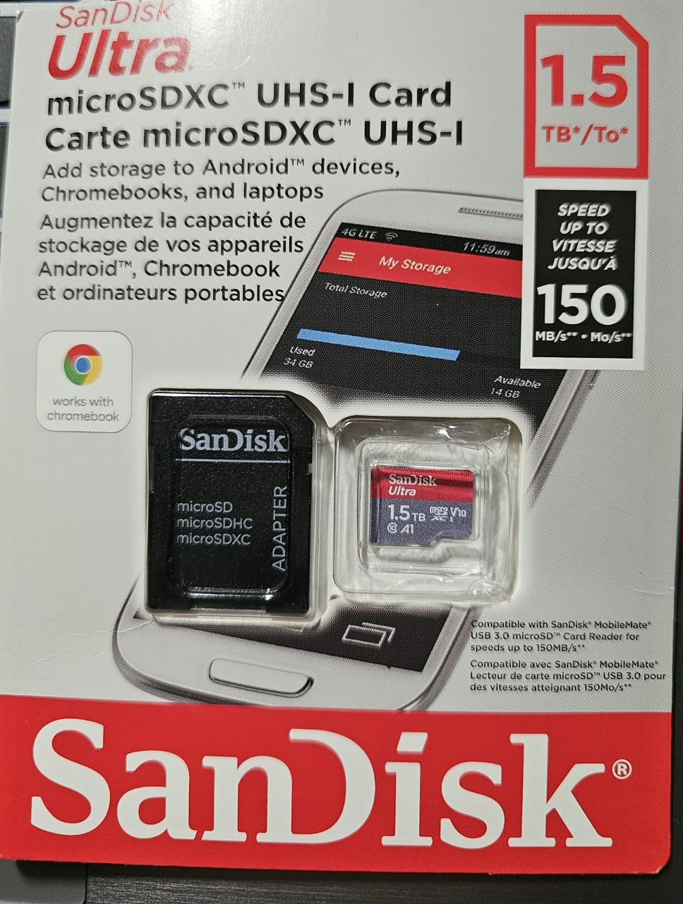 Карта памяти SanDisk Ultra 1.5TB microSDXC UHS-I