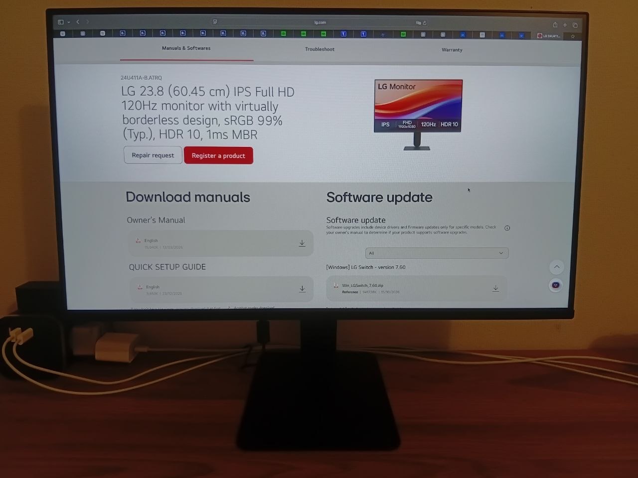 Монитор LG 24 дюйма IPS 120 Гц