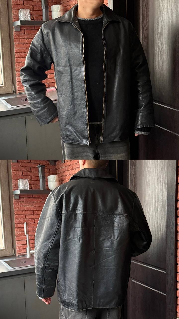Кожаная куртка made in Italy, XXL
