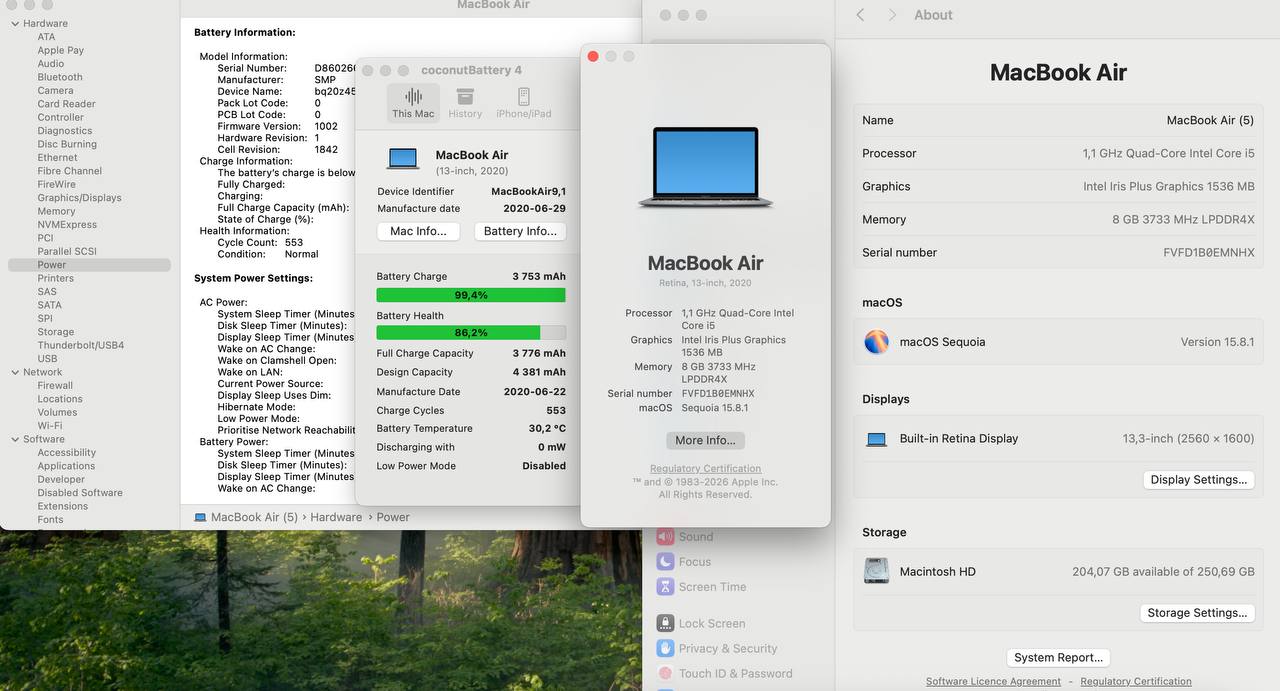 MacBook Air 2020 13.3" (Intel Core i5, 8GB, 256GB)