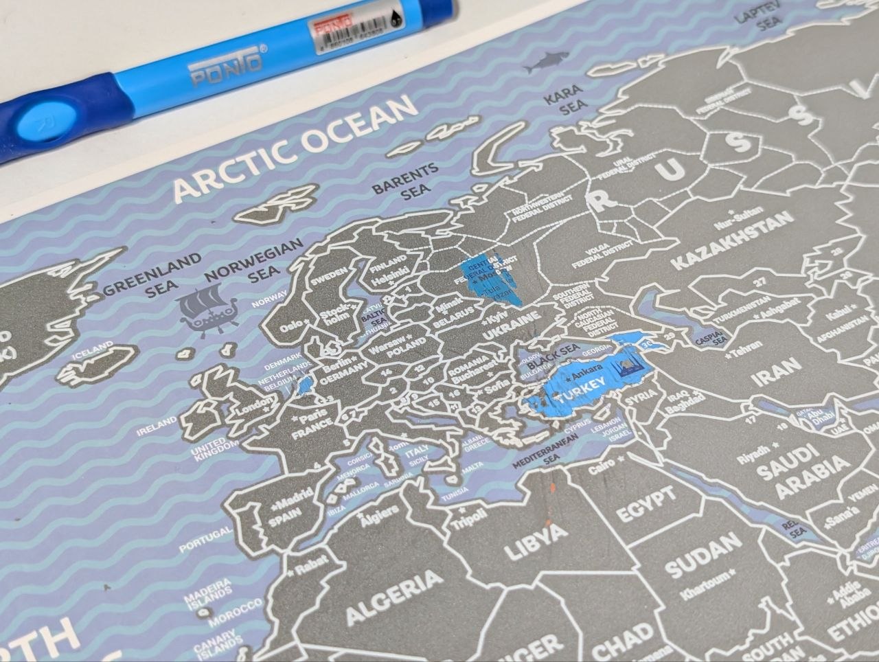 Скретч-карта мира 1DEA.me Travel Map Weekend в тубусе