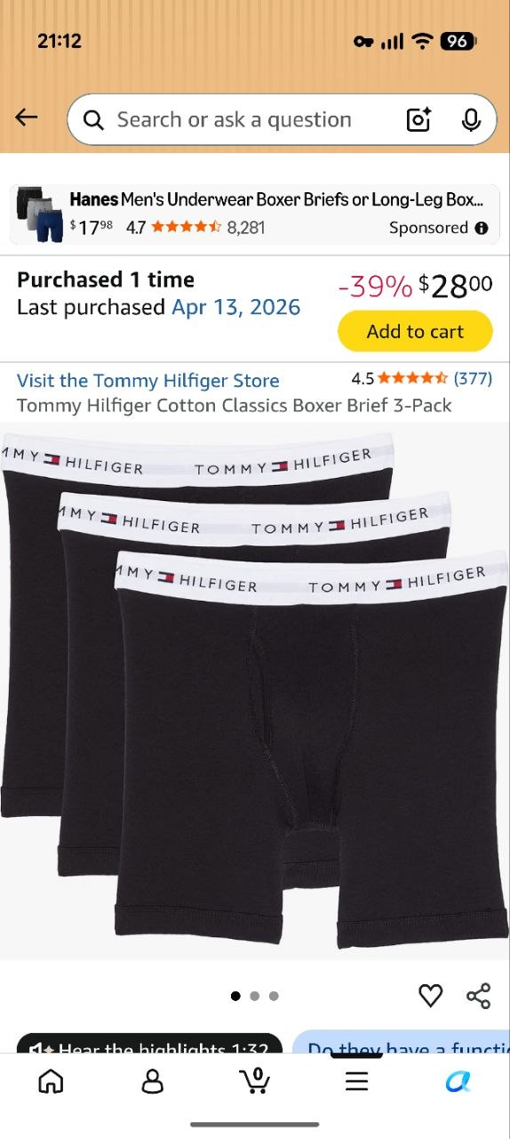 Мужские трусы боксеры Tommy Hilfiger Cotton Classics 3-Pack, размер L