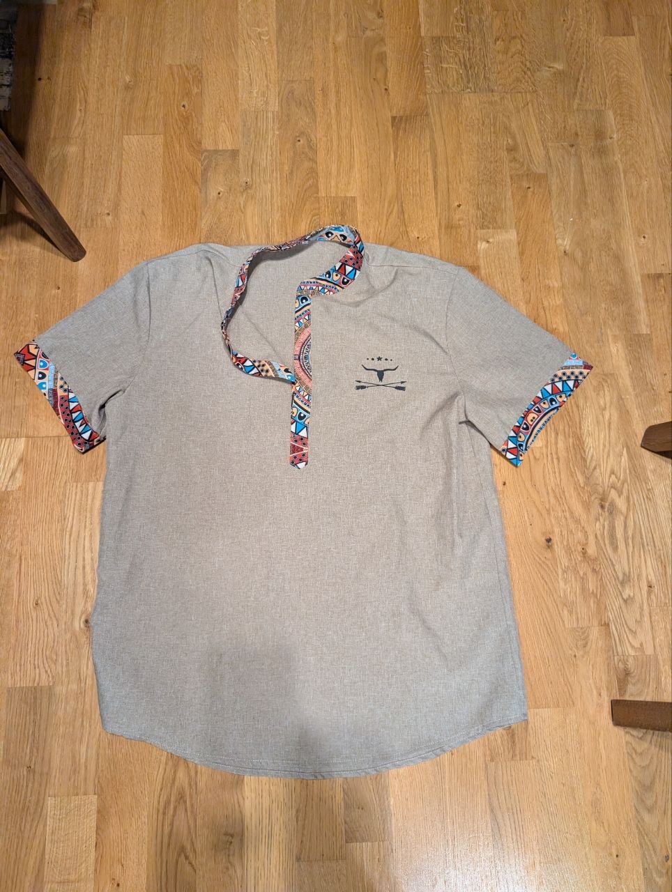 Футболка оверсайз L-XL, синтетика под лён, новая