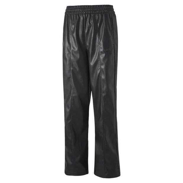 Спортивные женские брюки Puma из эко-кожи, черные, XL